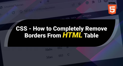 Completely Remove Borders From Html Table