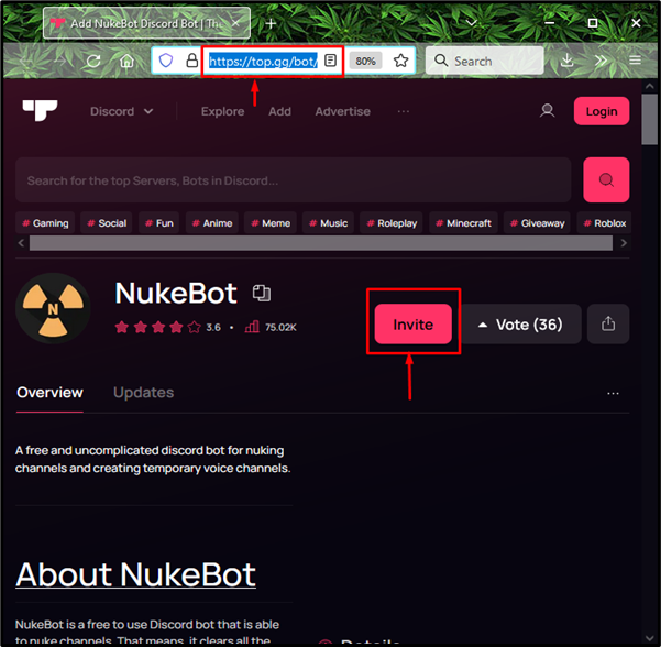 Bagaimana cara mendapatkan NukeBot untuk Discord?