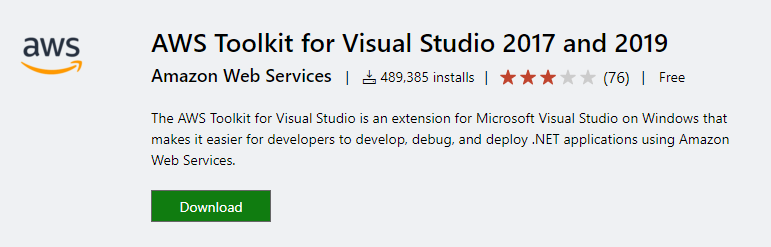 How to Install AWS Toolkit for Visual Studio