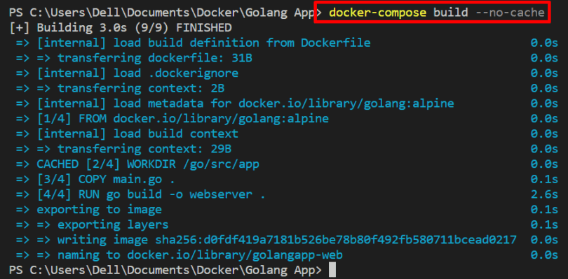 Add a “–no-cache” Option to “docker-compose build” – Linux Hint