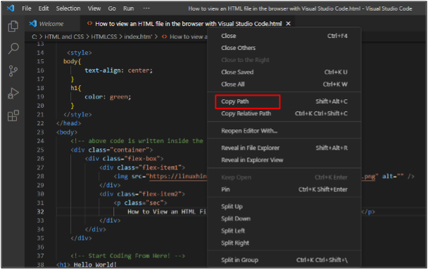 How to View an HTML File in the Browser with Visual Studio Code