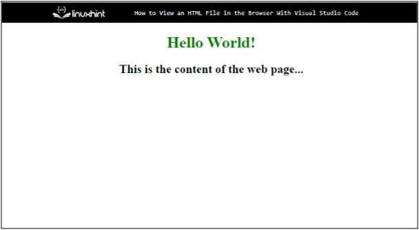 How to View an HTML File in the Browser with Visual Studio Code