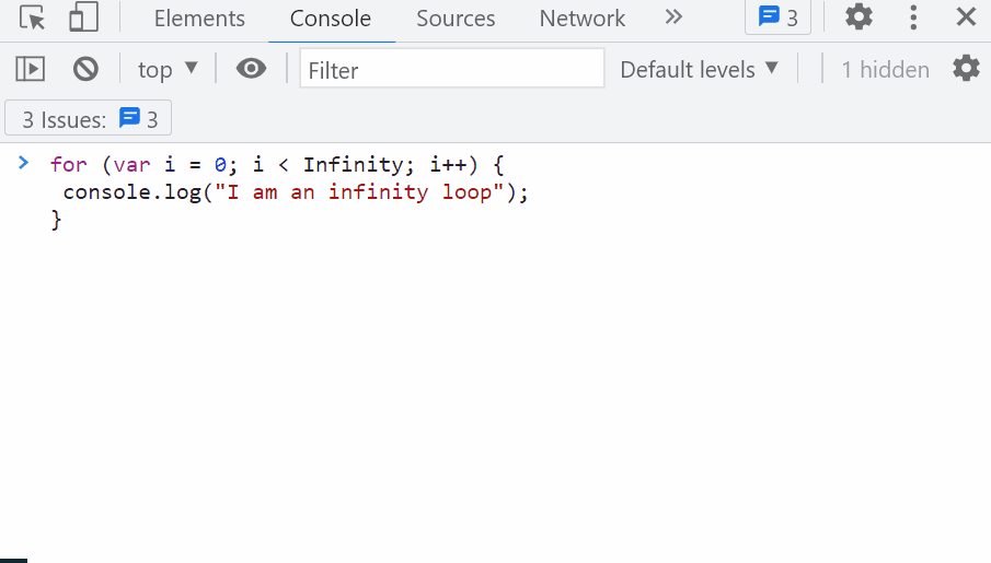 How Do I Create an Infinite Loop in JavaScript?