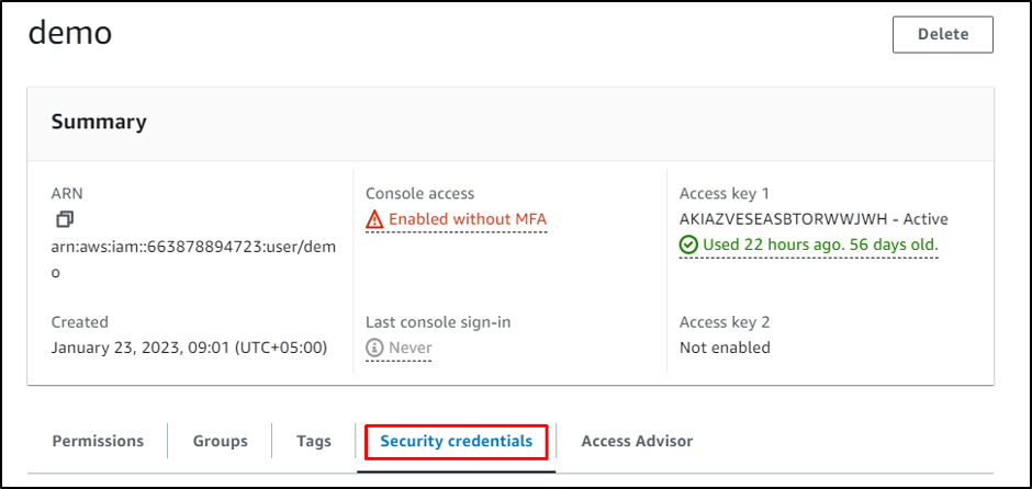 Credentials does not match. AWS_Secret_access_Key.