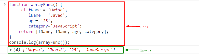 How to Return Array From Function in JavaScript