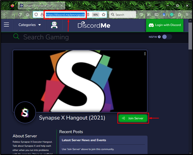 Cara bergabung dengan server Synapse X Hangout di Discord
