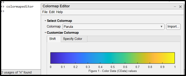 Open colormap editor - MATLAB