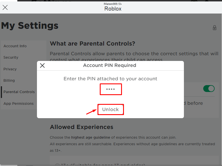 How to Add Pin in Roblox  How to Set Up Roblox Pin 