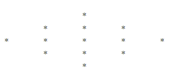 A group of small black and blue stars Description automatically generated