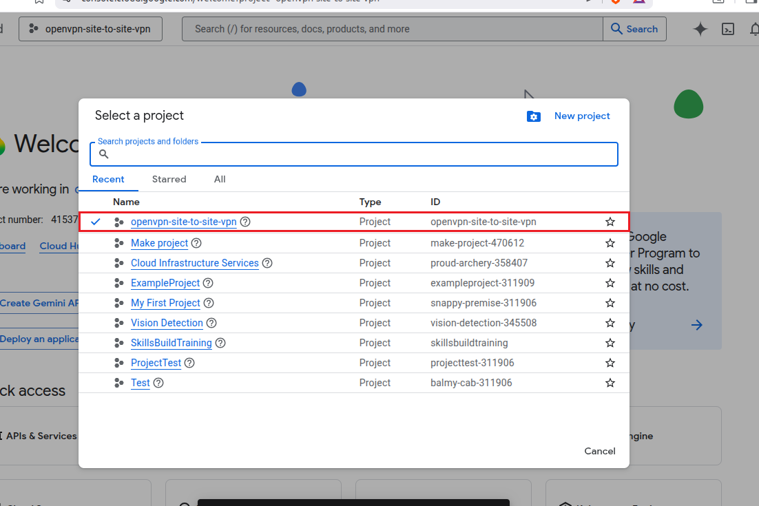 Additional project creation confirmation step