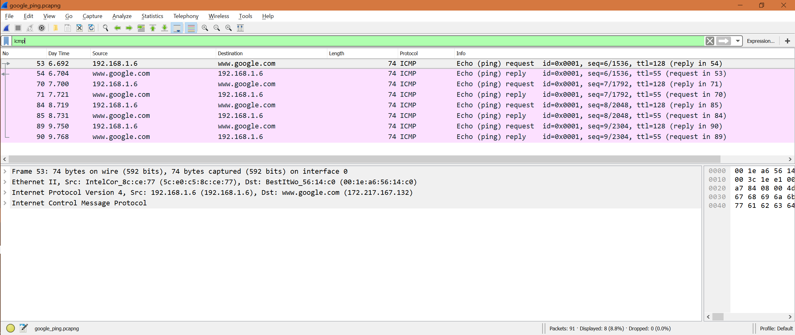 wireshark filter on source ip